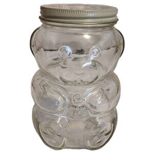 ​Vintage 1988 Kraft Peanut Butter Glass Bear Jar Retro Kitchen Decor Storage 80s